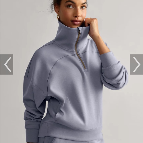 RHONE Tops - Rhône DreamGlow 1/2 Zip Grey Silver